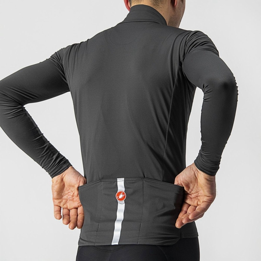 Dres Castelli PRO THERMAL MID LS Panske Tmavo Siva | ACRJ-17869