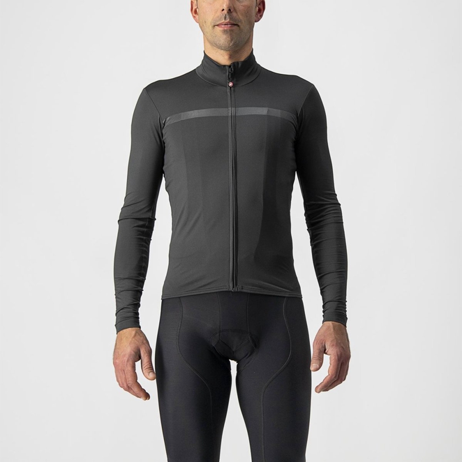 Dres Castelli PRO THERMAL MID LS Panske Tmavo Siva | ACRJ-17869